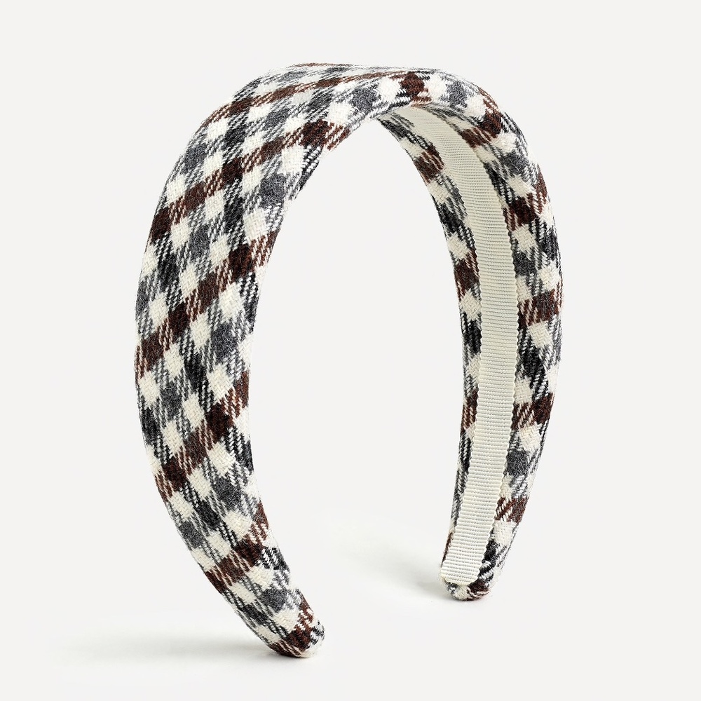 NWT Jcrew Wide Wool Check Plaid Headband